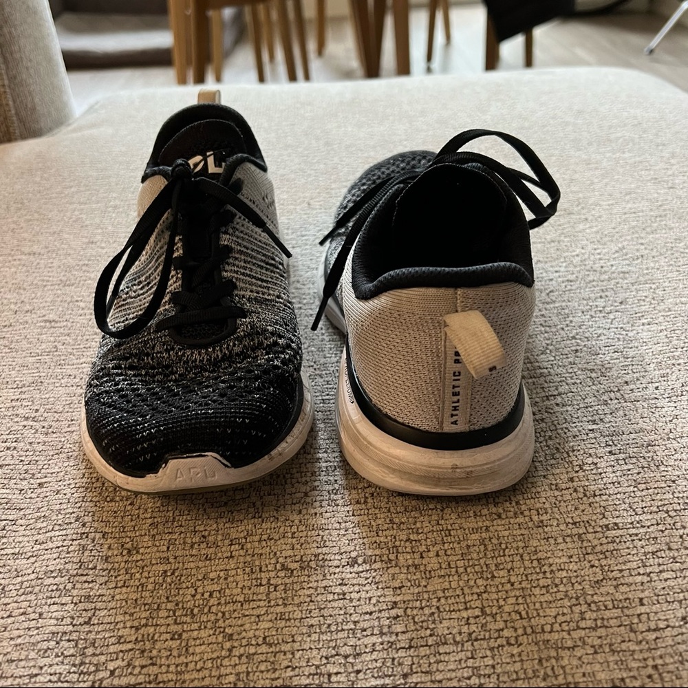 APL black and white gradient tennis shoes